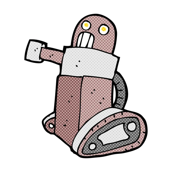 Cómico robot tanque de dibujos animados — Vector de stock