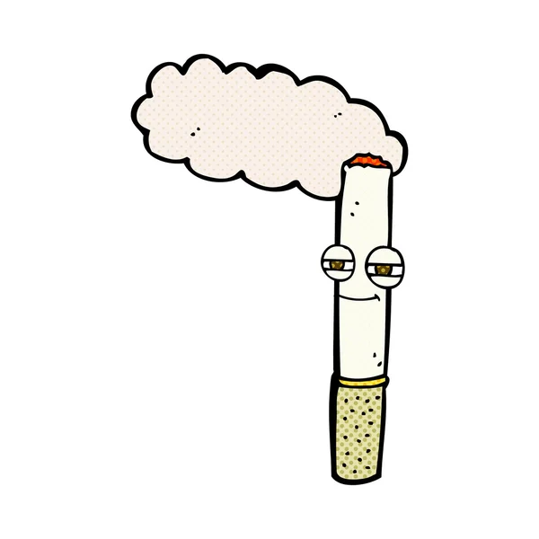 Komiska cartoon happy cigarett — Stock vektor