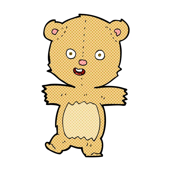 Comic cartoon dancing teddy bear — Stock Vector