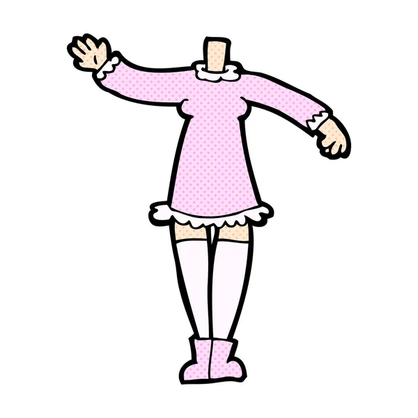 Komiska tecknade kvinnliga kroppen (lägga till foton eller blanda och matcha komiska bil — Stock vektor
