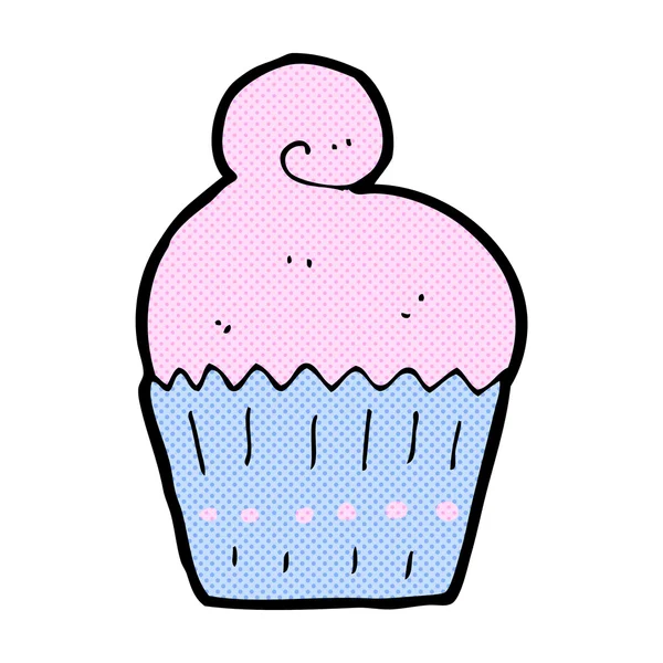 Cupcake de desenho animado cômico — Vetor de Stock