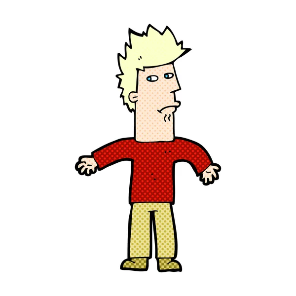 Strip cartoon verward man — Stockvector