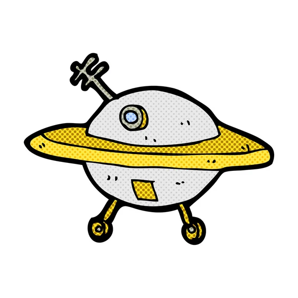 Comic cartoon flying saucer — Stock Vector