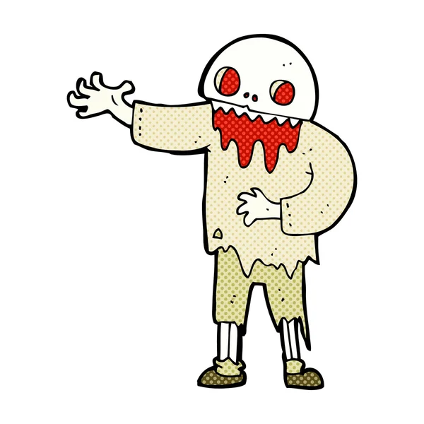 Komik karikatür ürkütücü zombi — Stok Vektör