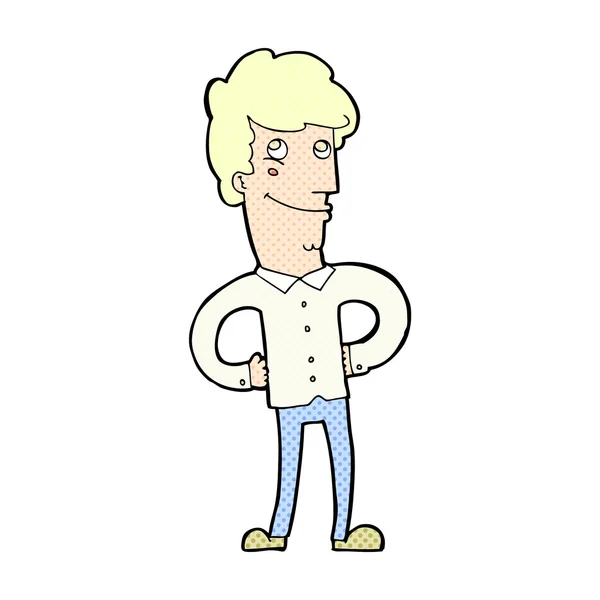 Strip cartoon gelukkig man — Stockvector