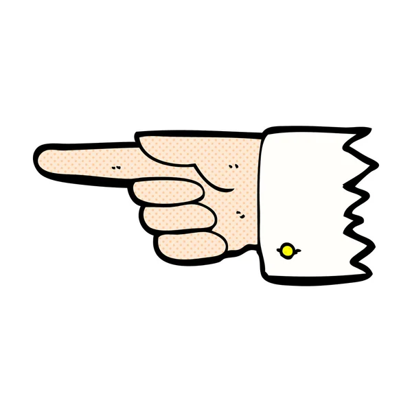 Komiska cartoon pekande handsymbol — Stock vektor