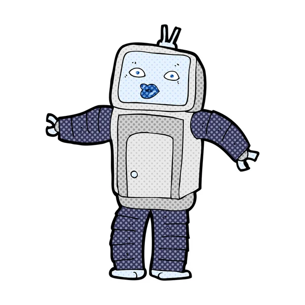 Divertente fumetto robot del fumetto — Vettoriale Stock