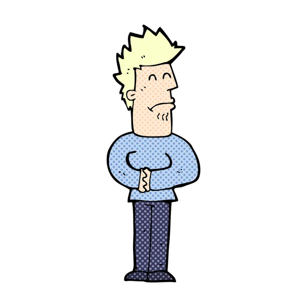 Strip cartoon nerveuze man — Stockvector