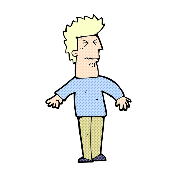Comic-Figur gestresster Mann — Stockvektor