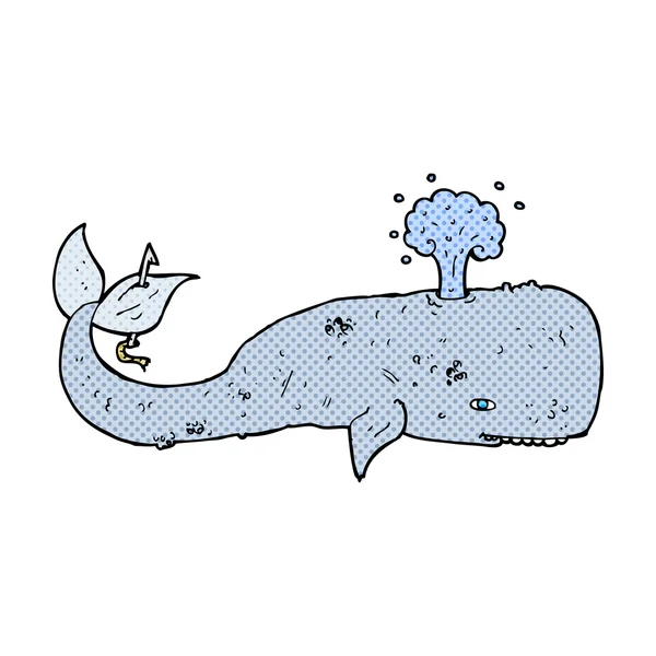 Comique dessin animé baleine — Image vectorielle