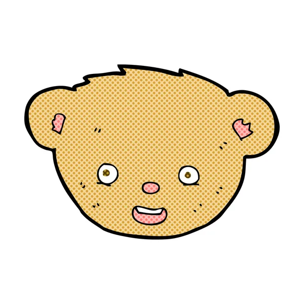 Comic cartoon teddy bear face — Stock Vector
