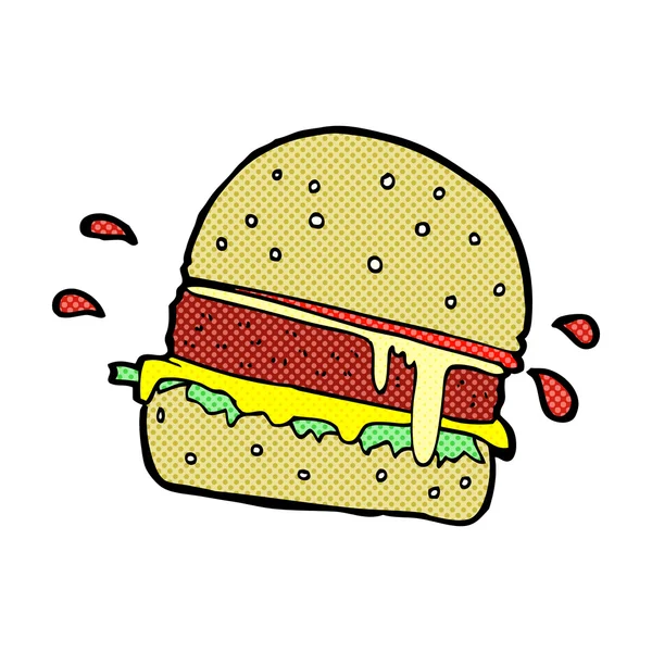 Comic cartoon burger — Stock Vector