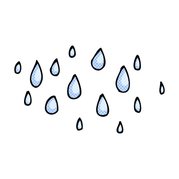 Gotas de chuva de banda desenhada — Vetor de Stock