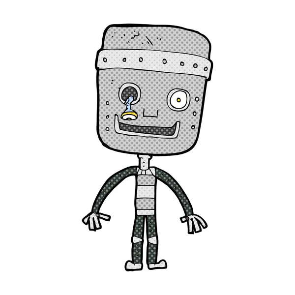 Cómico divertido robot de dibujos animados — Vector de stock