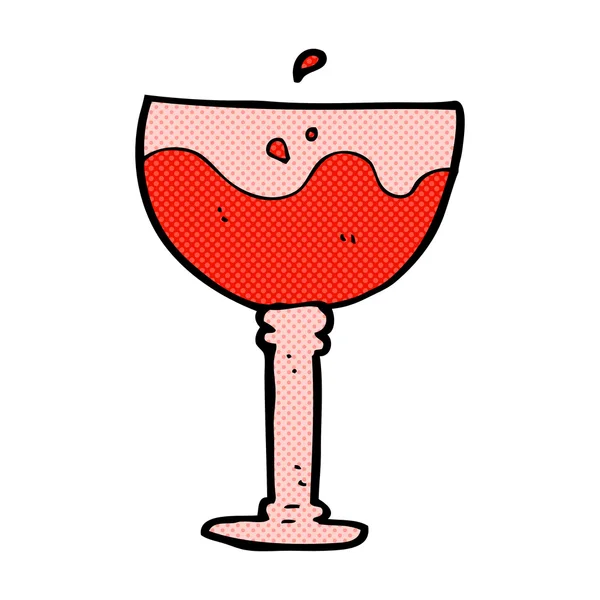Strip cartoon glas wijn — Stockvector