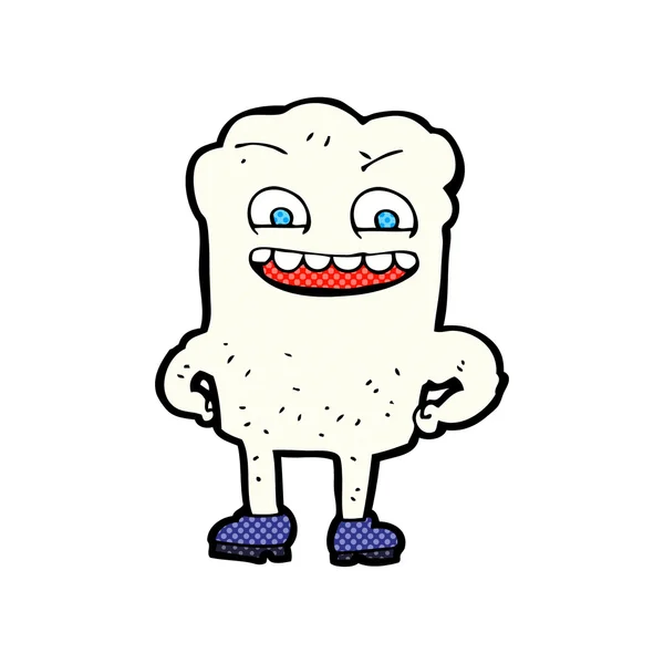 Desenho animado feliz dente cômico — Vetor de Stock
