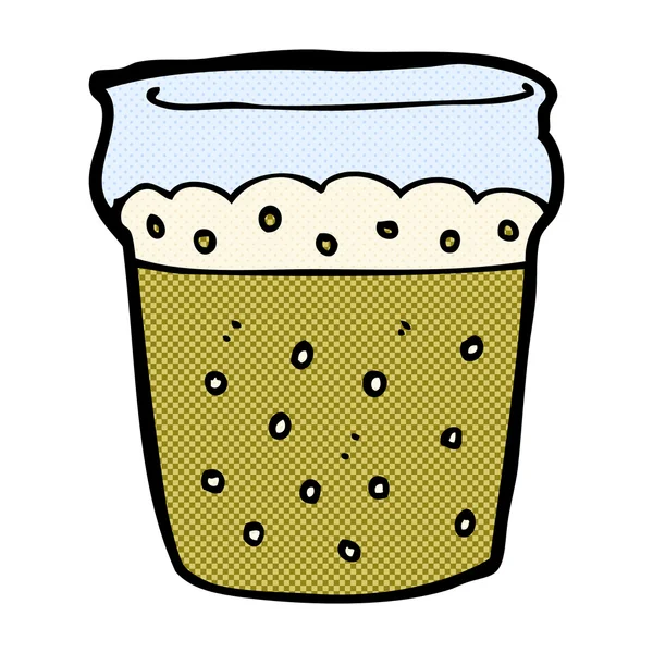 Cómic caricatura vaso de cerveza — Vector de stock