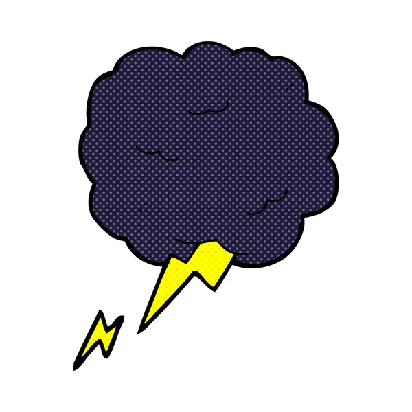 Comic cartoon thundercloud symbol — Stock Vector