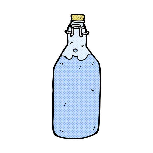 Kartun komik gaya lama botol air - Stok Vektor