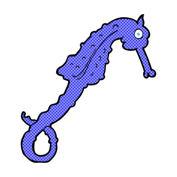 Historieta de dibujos animados caballo de mar — Vector de stock
