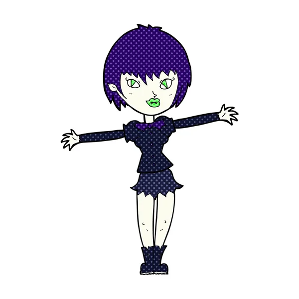 Comic cartoon vampire girl — Stock Vector