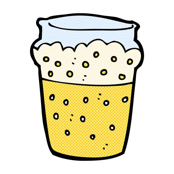 BD dessin animé verre de bière — Image vectorielle