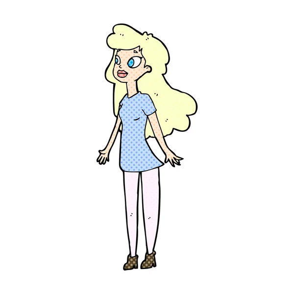 Комічний мультфільм гарна дівчина — стоковий вектор
