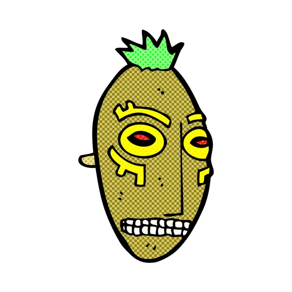 Komiska cartoon tribal mask — Stock vektor