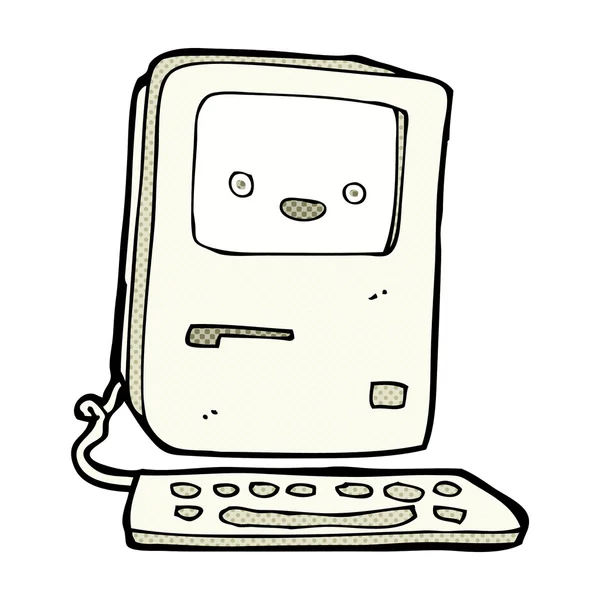 Komiksově kreslenou starý počítač — Stockový vektor