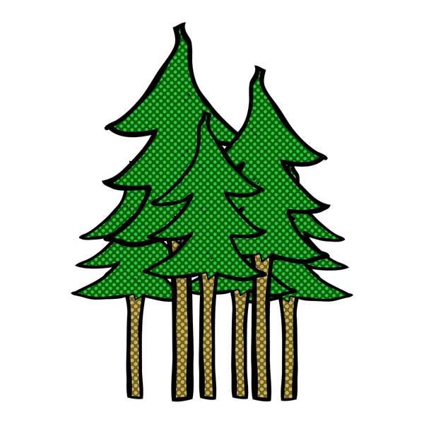 Bande dessinée arbre symbole — Image vectorielle