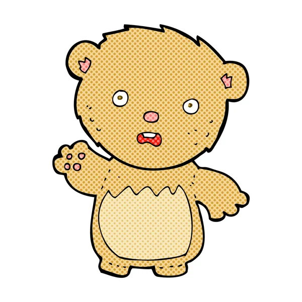 Strip cartoon bezorgd teddy bear — Stockvector