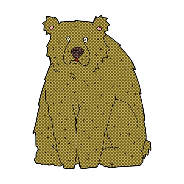 Cómico de dibujos animados divertido oso — Vector de stock