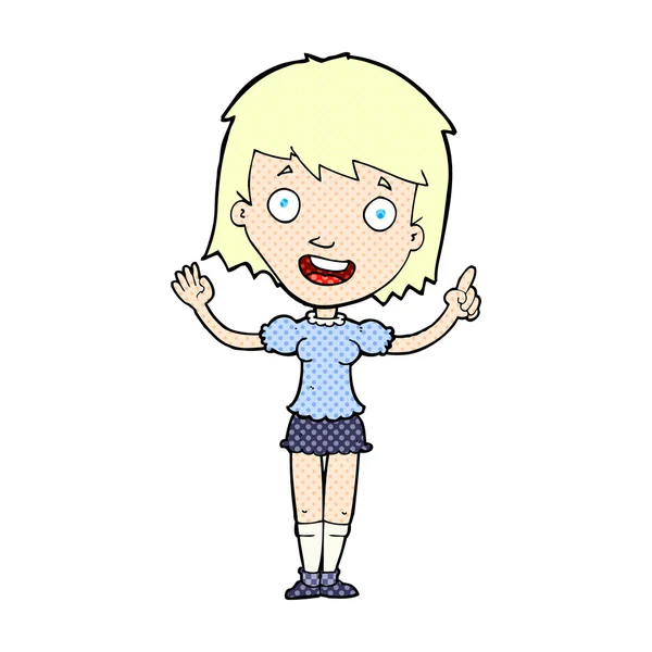 Strip cartoon woman wijzend — Stockvector