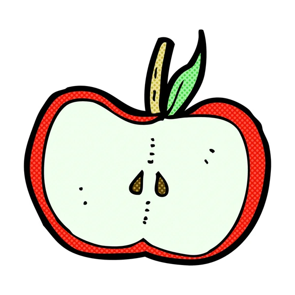 Comic cartoon apple half — Stock Vector