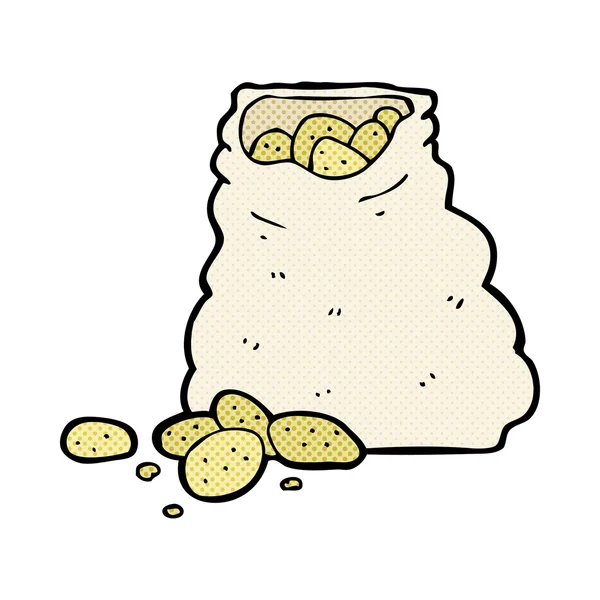 Bande dessinée sac de pommes de terre — Image vectorielle