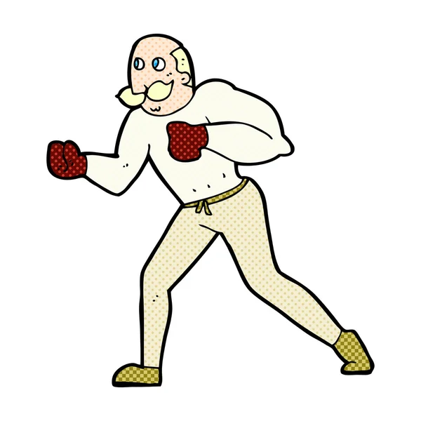 Comiczeichentrick Retro Boxer Mann — Stockvektor