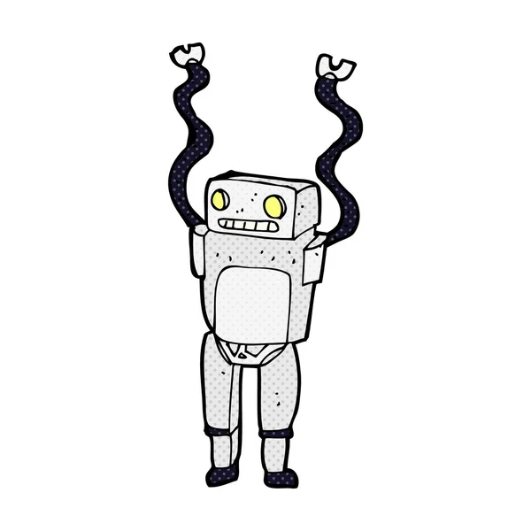 Komiska tecknade roliga robot — Stock vektor