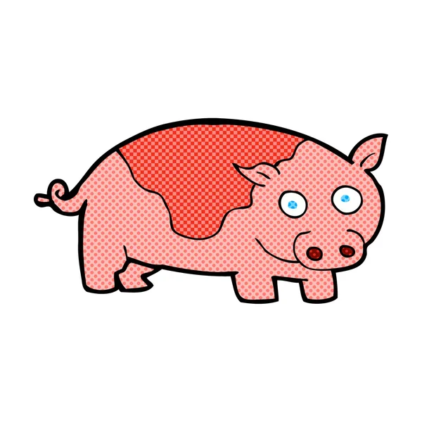 Comic cartoon pig — Stock Vector