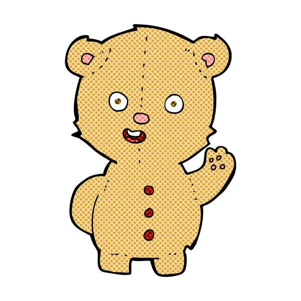 Comic cartoon teddy bear — Stock Vector