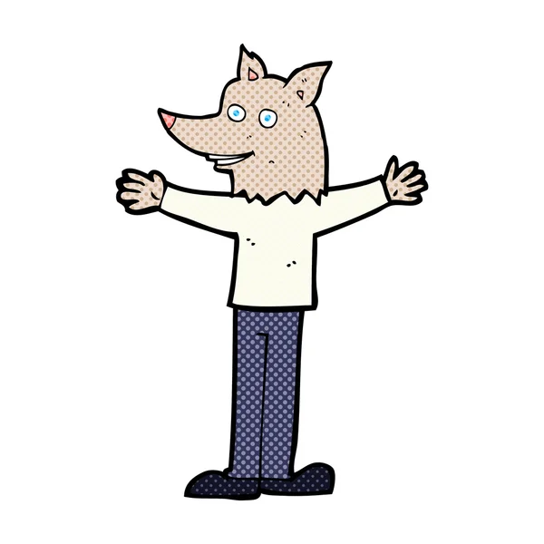 Hombre lobo de dibujos animados cómicos — Vector de stock