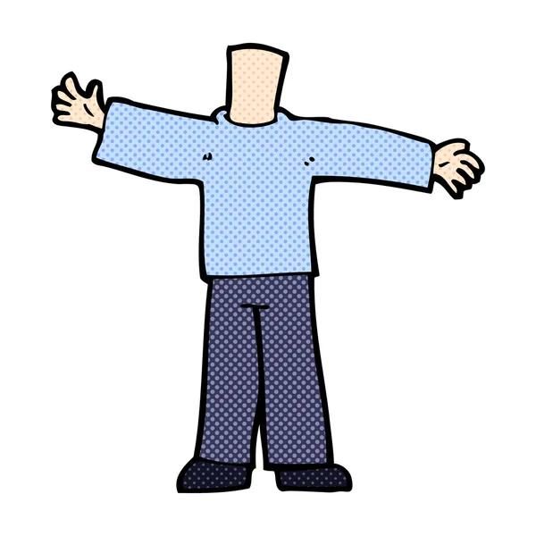 Corps de dessin animé comique à bras ouverts (mélanger et assortir des dessins animés comiques — Image vectorielle