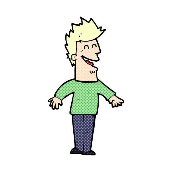 Strip cartoon gelukkig man — Stockvector