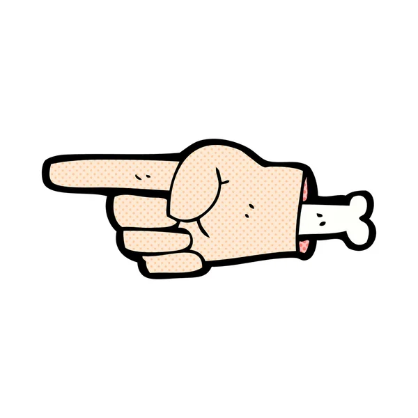 Comic cartoon pointing hand symbol — Stock Vector