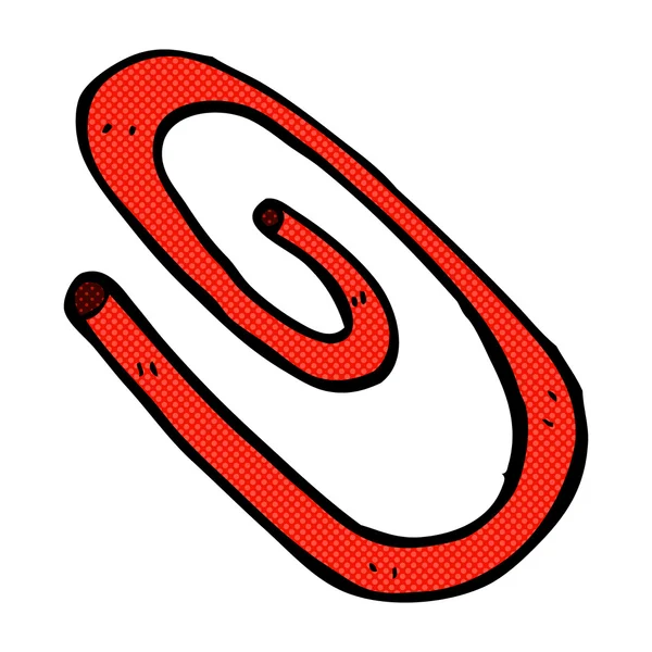 Comic cartoon red paperclip — Stock Vector