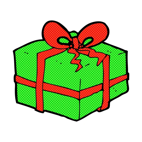 Cómic de dibujos animados regalo de Navidad — Vector de stock