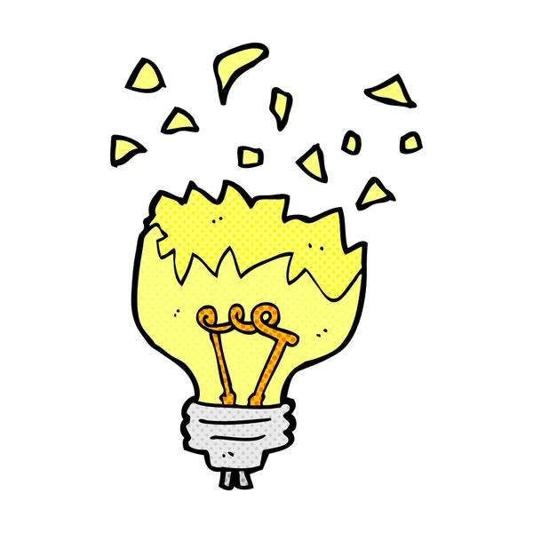 Ampoule de dessin animé comique explosant — Image vectorielle