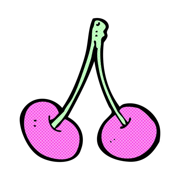 Cerejas de banda desenhada — Vetor de Stock