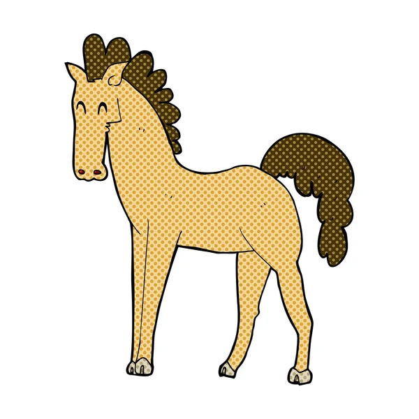 Historieta caballo de dibujos animados — Vector de stock