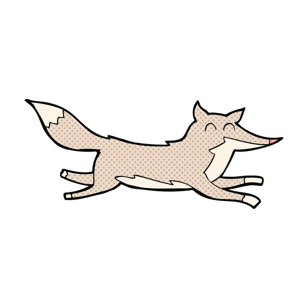 Strip cartoon running wolf — Stockvector