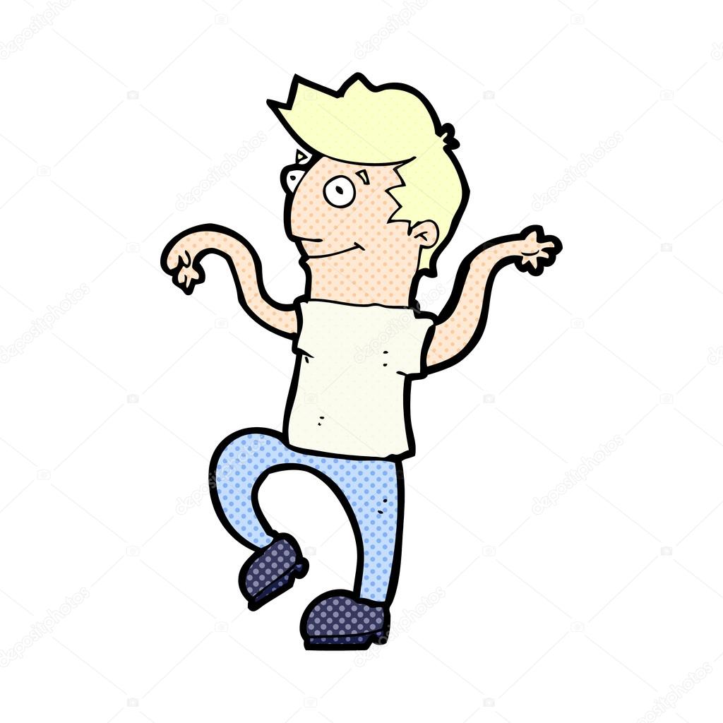 Dibujos animados cómicos hombre feliz haciendo baile divertido Vector de  stock #74312351 de ©lineartestpilot, image size:1024x1024